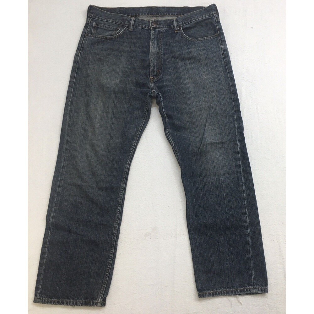 LEVIS 505 Jeans Men 38x30 Blue Straight Leg Dark Whisker Wash Denim Classic